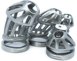 BON4Max Kuisheidskooi Pakket RVS Penis Kooien in Staal Pikkooi Complete Male Chastity Package 4 different sizes of Cock Cages in Stainless Steel