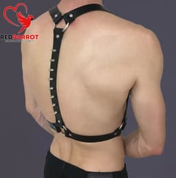 Bondage harnas heren - Spikes - One size - Schouders en middel - BDSM - Sexy — thumbnail 2