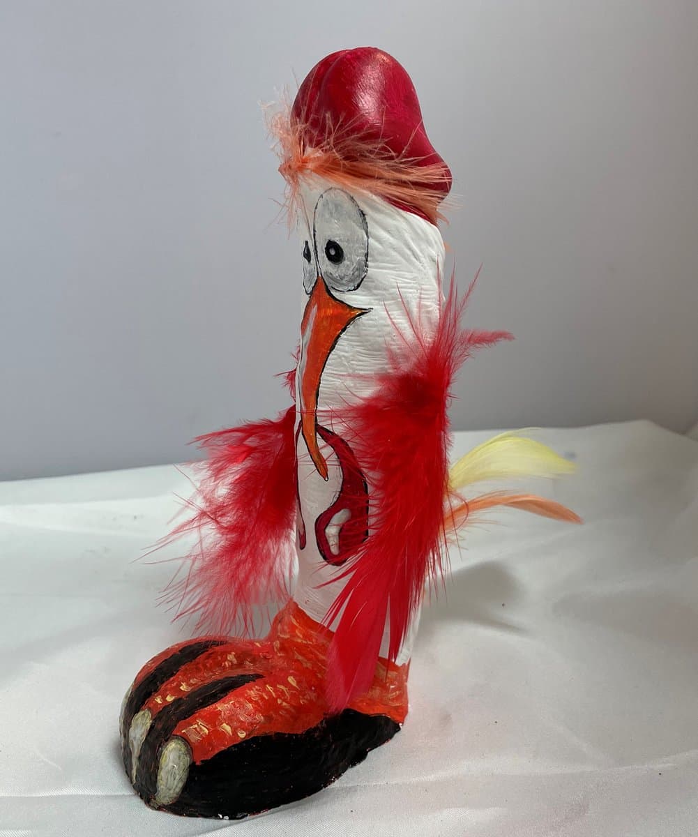 Piemel kunst haan handpainted — afbeelding 1