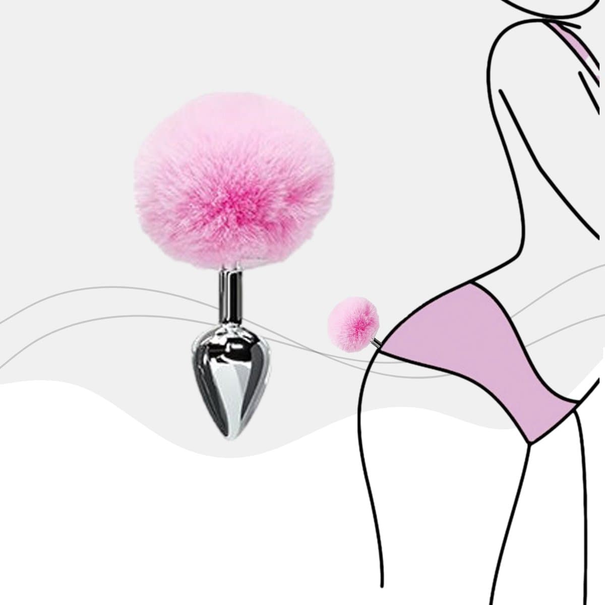 Daily Joy Buttplug – Konijnenstaart – Rollenspel – Anale staart – Roze — afbeelding 1