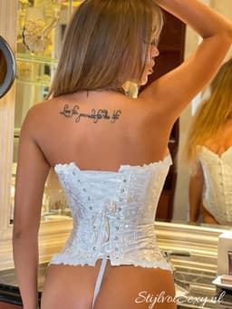 Sexy wit korset met haaksluiting | Maat 46 | Witte Lingerie Korsetten — thumbnail 6
