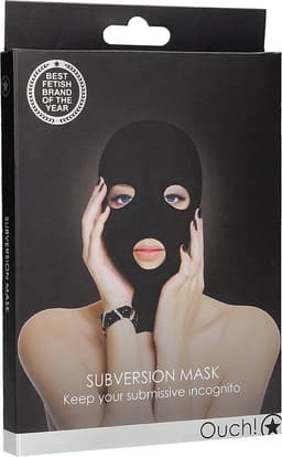 OUCH! - Subversie Masker voor Gezichts Bedekking met Open Mond en Ogen Licht Transparant – Zwart — thumbnail 2