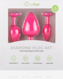 Siliconen Buttplug Met Diamant - Roze — thumbnail 8