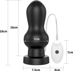 Lovetoy - King Size Vibrerende Buttplug - Rammer - 18 cm - Zwart — thumbnail 5