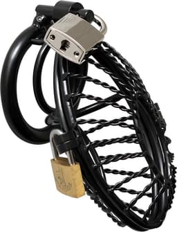 Bondage Play - Chasity Cage - Peniskooi - Cock - Kuisheidskooi voor Mannen - Metaal Met Slot — thumbnail 1