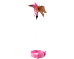 Kattenhalsband met Veren voor Katten Interactieve Verenstok Verveelt Zich | Kattenspeeltje met Veren Halsband voor Buiten, Tuin, Park, Thuis, Training, Dagelijks Vermaak