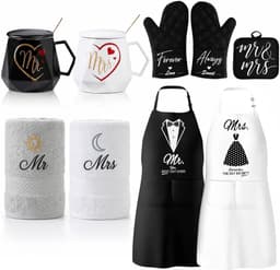 Mr & Mrs Cadeauset - Koppen Mokken Set - Cadeau Geven - 11-delig - 450 ml - Zwart Wit — thumbnail 1