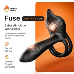 Sensual Desire® Fuse Koppel Vibrator – Vibrerende Cockring met Clitoris Stimulator – Sex Toys voor Mannen, Vrouwen & Koppels – Prostaat Stimulator – Dubbele Penisring – 10 Vibratiestanden – Waterdicht — thumbnail 2