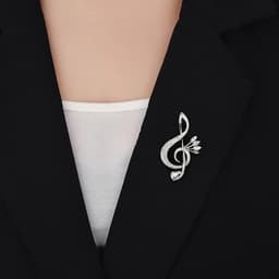 broche in de vorm van een muzieknoot met strass in de vorm van een vloersleutel voor sjaal jas kostuum bruid lijfje voor dames meisjes heren muzikant boeket huwelijkscadeau — thumbnail 5