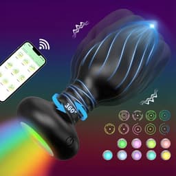 Lzwintrading - Buttplug Vibrator met App Control - 360° Rotatie Functie - Vibrators voor Vrouwen & Mannen - Prostaat Stimulator -Butt Plug met 9 Vibratie Standen - Sex Toys voor Koppels - Anale Speeltjes - Vibrerende Buttplug met 9 Lichtkleuren — thumbnail 1