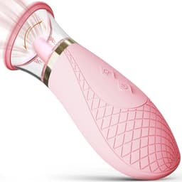 Klitoris-zuigvibrator, seksspeeltje met 3 zuig- en 9 likstanden, geschikt voor tepels en klitoris voor een snel orgasme; tongvibrator voor vrouwen en koppels, Sakura — thumbnail 1