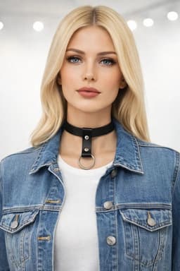 Zwarte Halsband Choker Halssieraad Kunstleer Handgemaakt Standaard Maat Elegante Nekband Accessoire — thumbnail 2