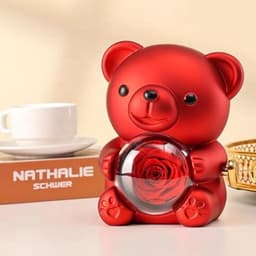 Romantische teddybeer met rozenbloem - Perfect cadeau voor Valentijnsdag, Moederdag, bruiloften en jubilea — thumbnail 2