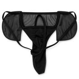 Okado Grappige Heren String Olifant Zwart – Elastisch One Size Ondergoed met Slurf – Humor Cadeau voor Date, Vrijgezellenfeest en Pride Party — thumbnail 4
