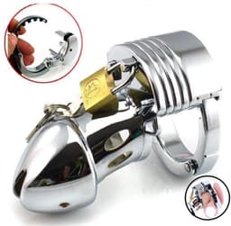 Lustytoys - Verstelbare Peniskooi - Kuisheidskooi voor Mannen - Chastity Cage for Men - Metalen kuisheidskooi - Penis Kooi voor Mannen - Extreme pikkooi — thumbnail 2