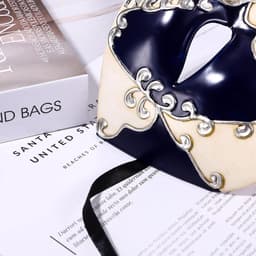 Venetiaans masker voor heren, halfmasker: retro kostuum maskerade Venetië oogmasker vintage licht aangenaam kostuum masker voor gemaskerd bal maskerade Phantom van de Opera, Kunststof — thumbnail 5