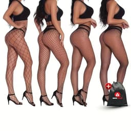 Quick Relief Stocking Set van 4 - Visnet stockings - Sexy Kousen - One Size - Erotische Netkousen - Lingerie Vrouwen — thumbnail 1