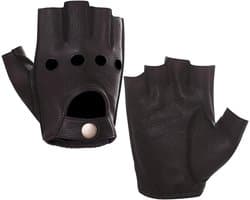 Handschoenen voor heren, ongevoerd, halve vingers, hertenleer