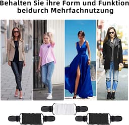 3 stuks clips voor kleding, zwart/wit, cardiganclips, bretelclips, kledingclip, cinch-clip voor volwassenen, kinderen, peuters — thumbnail 3