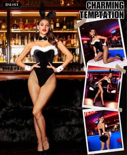 SolidKeus - Sexy Bunny Kostuum voor Vrouwen met 7-delige Set — thumbnail 4