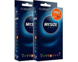 MY.SIZE PRO 20 stuks 57mm Elite condooms, XL pasvorm, zeer zuiver Vytex-latex voor weinig geur, super gemakkelijk te openen en af te rollen