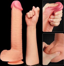 Lovetoy - Realistische XXL Dildo - 30.5 cm - Beige — thumbnail 11