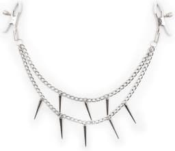Pinch Tepelklemmen - Nippleclamps punk - Verstelbaar met Ketting - Wit — thumbnail 1