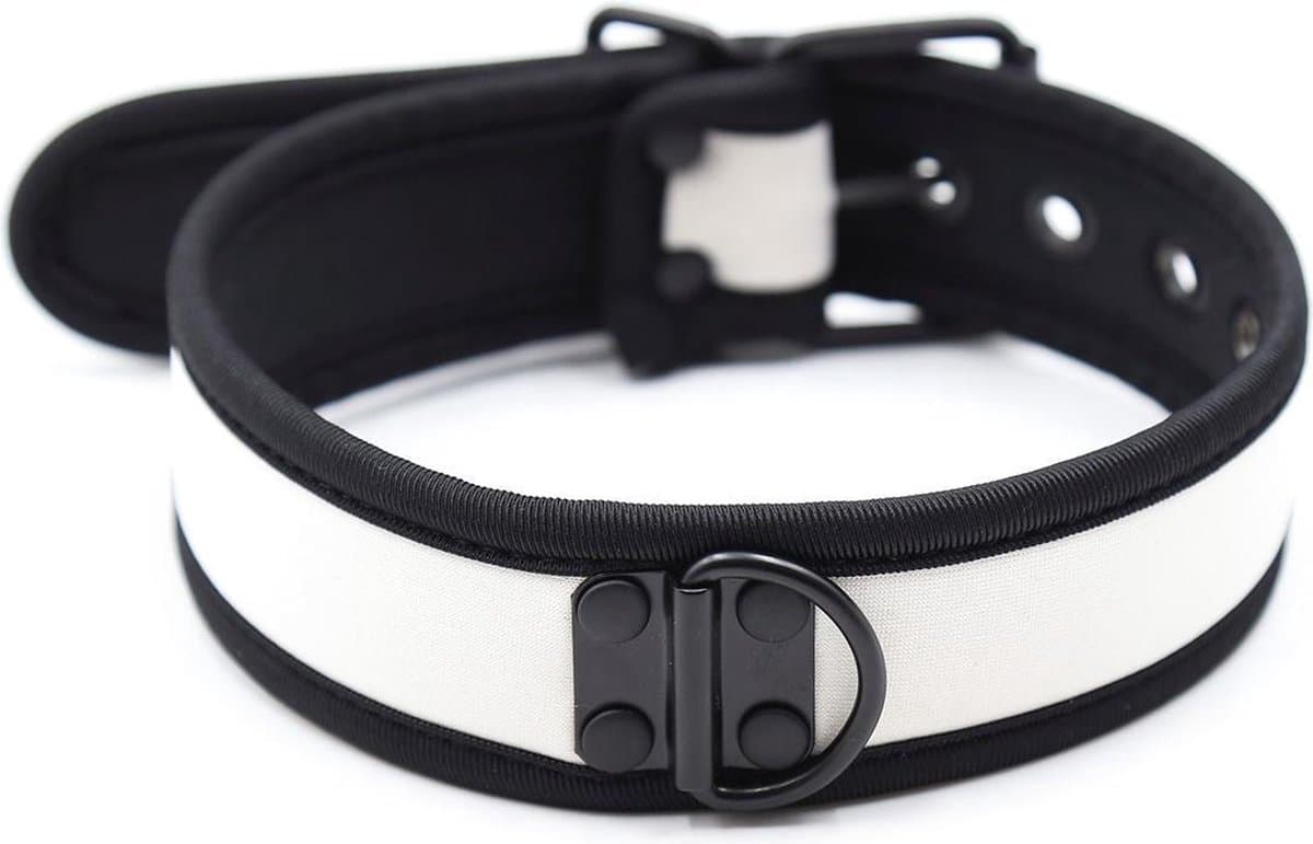 Banoch - Lindo Collar Blanco Neoprene - halsband wit neopreen - puppy play — afbeelding 1