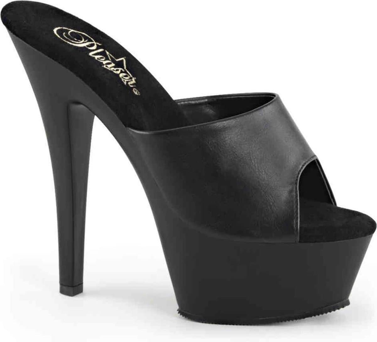 Pleaser - KISS201 Muiltjes - Paaldans schoenen - 42 Shoes - Zwart — afbeelding 1