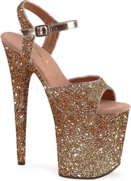 Pleaser - FLAMINGO-810LG Sandaal met enkelband, Paaldans schoenen - Paaldans schoenen - 40 Shoes - Goudkleurig/Champagne — thumbnail 1