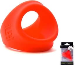 Sport Fucker Freeballer Cockring en Ballstretcher van siliconen - rood — thumbnail 9