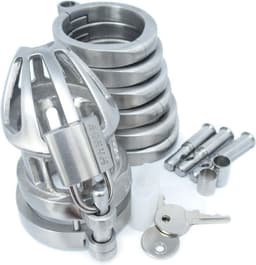 BON4MHinged RVS Small & Medium kuisheidskooi Male Chastity Cage Stainless Steel Chastity Device — thumbnail 7