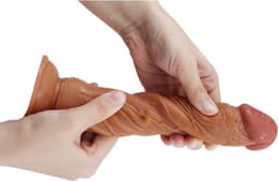 Realistische dildo met balzak en stevige zuignap - ook voor anaal gebruik - 20 cm - dildo met zuignap — thumbnail 6