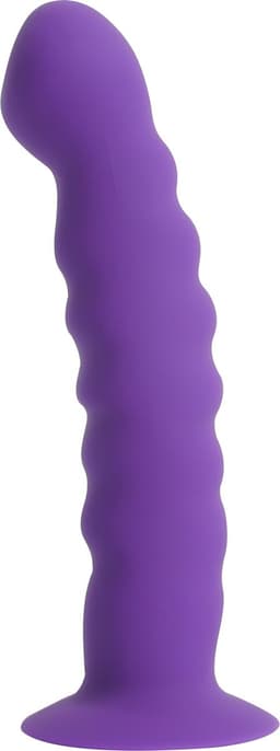 Banoch | Dildo ribbel paars siliconen met zuignap | 14,5 cm lang | max Ø 3 cm — thumbnail 9