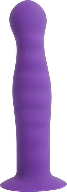 Banoch | Dildo ribbel paars siliconen met zuignap | 14,5 cm lang | max Ø 3 cm — thumbnail 8