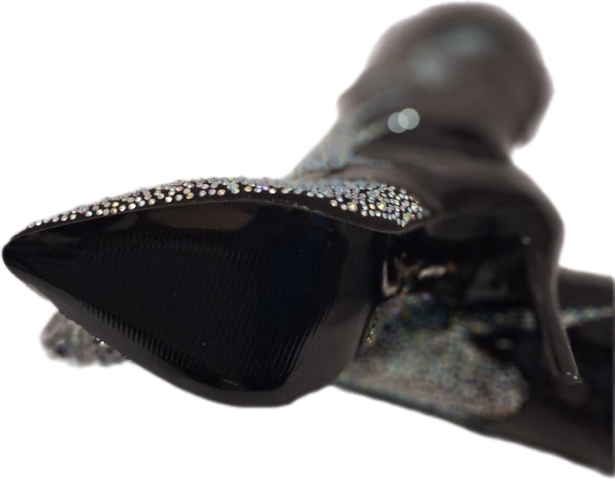 RUON- LUXE LAKLAARSJE MET MARCESITE-NAALDHAK-BLACK-38 — afbeelding 1