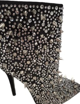 RUON- EROTISCH ENKELLAARSJE-TEXTIEL MET SILVER STUDS- 9 CM HEEL-37 — thumbnail 5