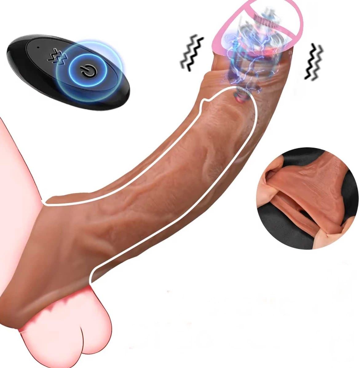 Krachtige vibrerende penis sleeve - Mouw - 10 vibratiestanden - One size - Elastisch - Extra genot voor partner - Condoom - Ejaculatie uitstellen — afbeelding 1