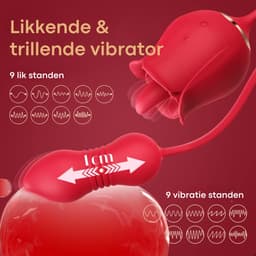 Sensa 3 in 1 Roos Vibrator - Bef simulator - G Spot & Clitoris & Stimulator - Sex Toys voor Vrouwen & Koppels - Seksspeeltjes - Tarzan Dildo - Rood — thumbnail 10