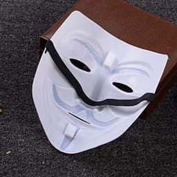 Anoniem masker-Halloween masker-Fancy masker-Halloween make-up rekwisieten-film thema masker-Halloween feestdecoratie-Halloween Party-V voor Vendetta masker-wit — thumbnail 3