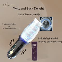 Erodit®Twist and Suck Delight- Rotatie Vibrator inclusief glijmiddel- Vibrerende Masturbator- Automatische rotatie- Vibrator voor mannen- Sekspeeltje- Multifunctionele mannen toy- Erotiek voor mannen — thumbnail 2