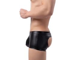 PU Lederen BDSM slip heren - Sexy boxershort open billen - String - Mannen onderbroek - Seks - Ademend - SM