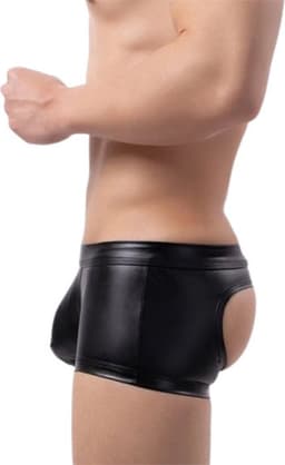 PU Lederen BDSM slip heren - Sexy boxershort open billen - String - Mannen onderbroek - Seks - Ademend - SM — thumbnail 1