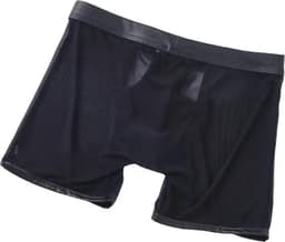 LekkerStout PU Boxershort Met lange Pijpen - Open Kruis - Zwart - Sexy Herenondergoed | L | ( LS067 ) — thumbnail 5