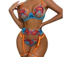 Prachtige elegante lingerie set - 3-delig - Beha, Slip en Jarretels - Erotische vrouwen ondergoed - Sexy en uitdagend - Goede kwaliteit