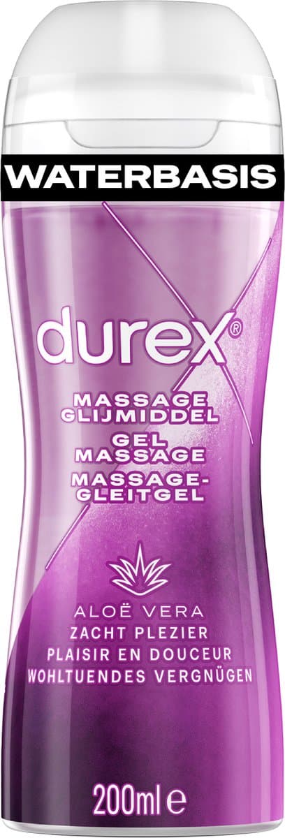 Durex Massage Olie en Glijmiddel - Aloë Vera - Waterbasis - 200 ml — afbeelding 1