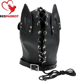 Leren fetisj masker - BDSM - Rollenspel - Dominantie - 3 in 1 - Erotisch masker - Hond - Verstelbaar - Kunstleer — thumbnail 2