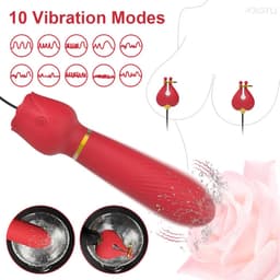 Tepelklemmen vibrator met G-spot vibrator - Vibrerende dildo - Verstelbaar - 10 vibratiestanden - 16.5CM - Siliconen — thumbnail 6