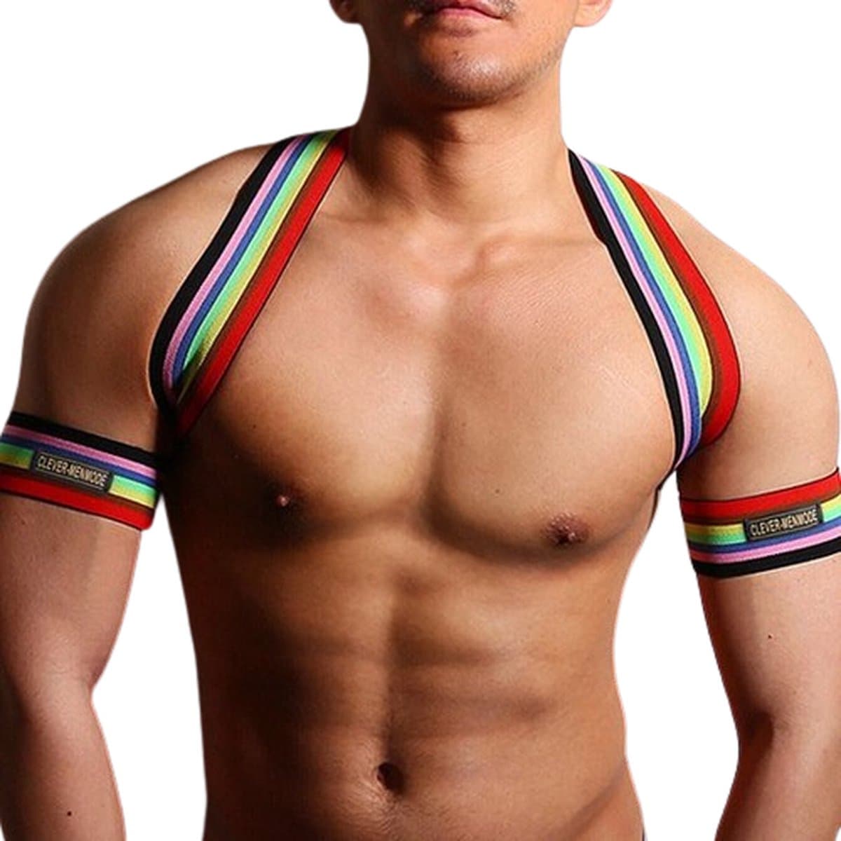 Bondage Harnas Regenboog - Gay - BDSM - Heren - Elastisch — afbeelding 1