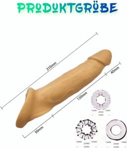 Realistische dildo's sleeve met testikelringen penismanchetten fetisj vertraging ejaculatie erectie verbetering van het uithoudingsvermogen grotere verharder langere seksspeeltje voor — thumbnail 2